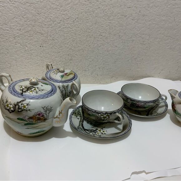 Vintage, Hand Painted Japanese Tea Set Antique - Picture 1 of 16